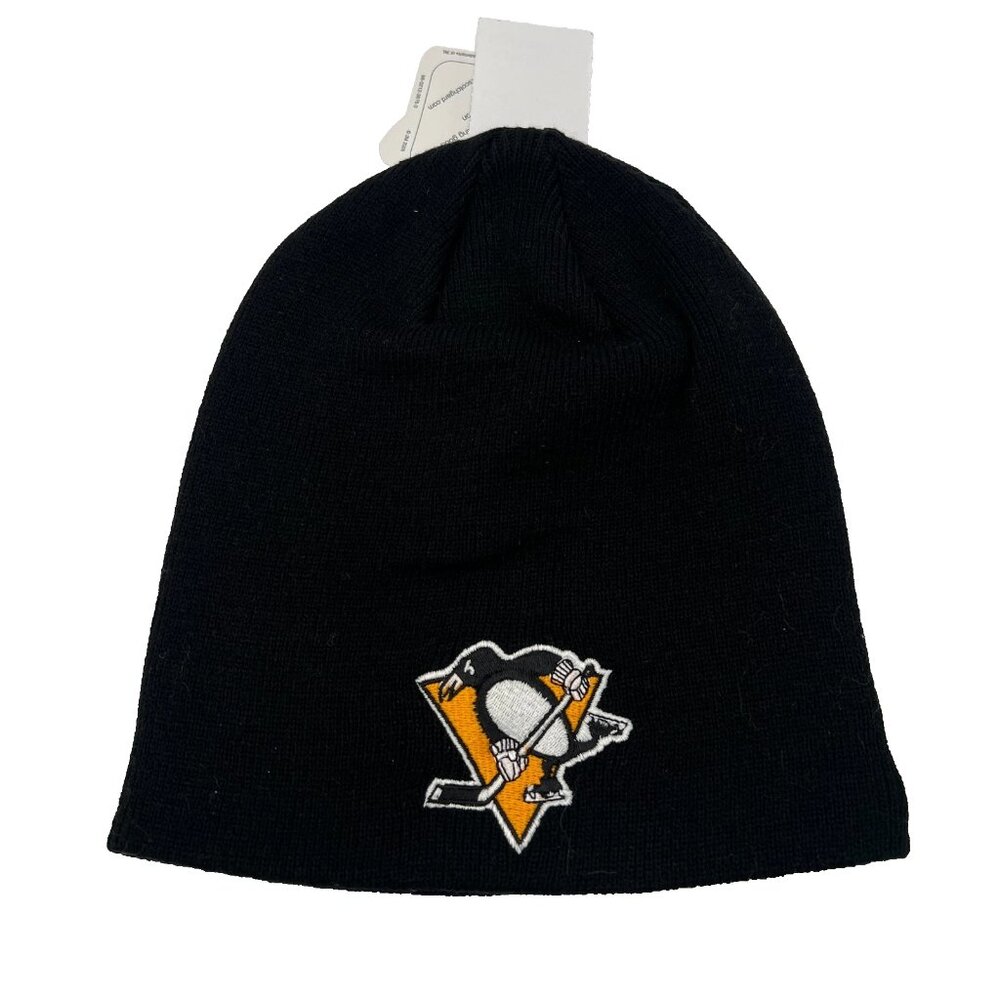 Adidas Unisex Black Knit Logo Pittsburgh Penguins‎ NHL Beanie Winter Hat NWT